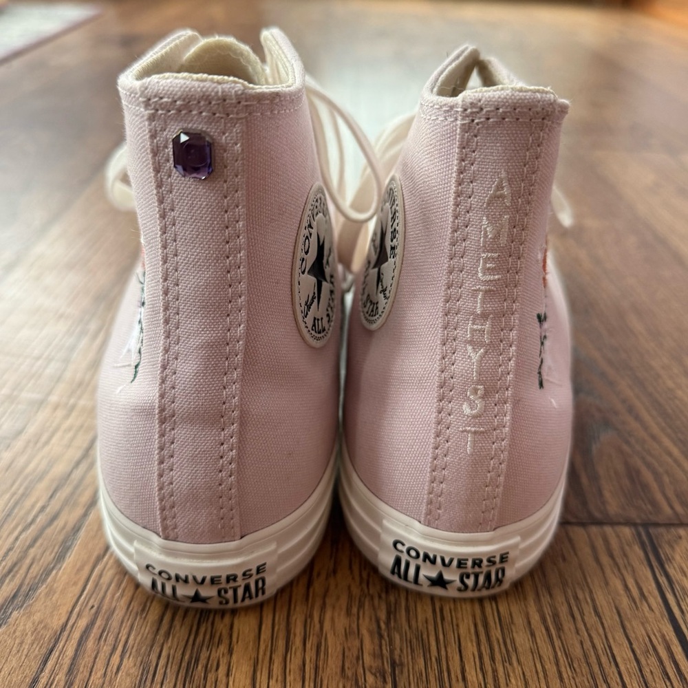 Converse Chuck Taylor All Star High Top Crystal Energy Amethyst embroidered rose - Picture 6 of 10